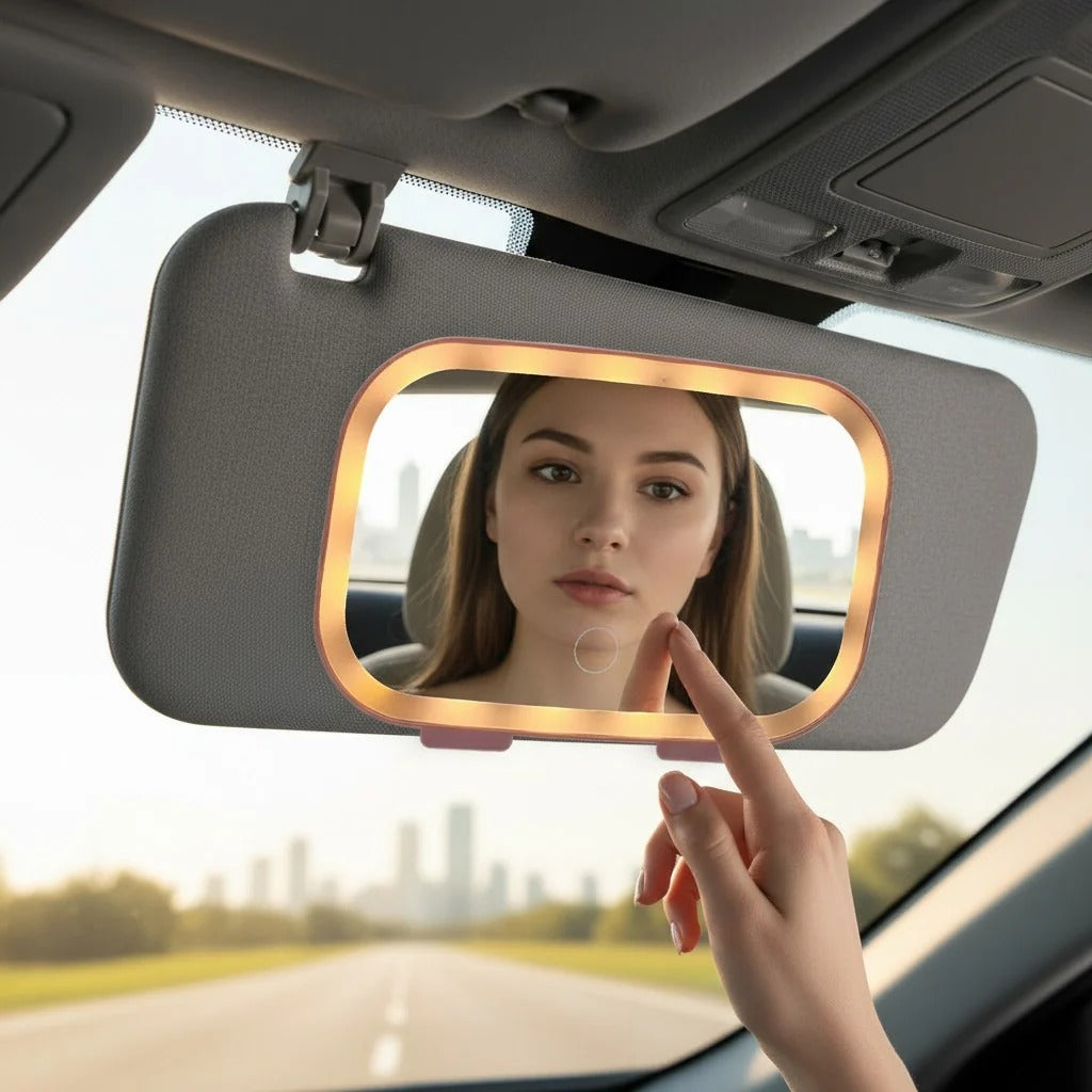 Car Sun  Makeup Mirror With LED Lighting
